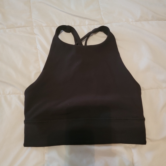 Lululemon Ribbed Energy Bra High Neck Long Line Sz 4 - Picture 4 of 7